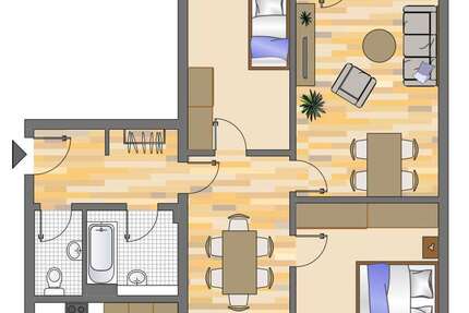 Wohnung Düsseldorf Hassels - 3 Zimmer, 81 m&sup2;, 979&euro; | Angebot:27655896