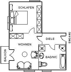 Wohnung Tirschenreuth Lohnsitz - 1 Zimmer, 43 m&sup2;, 253&euro; | Angebot:26845423