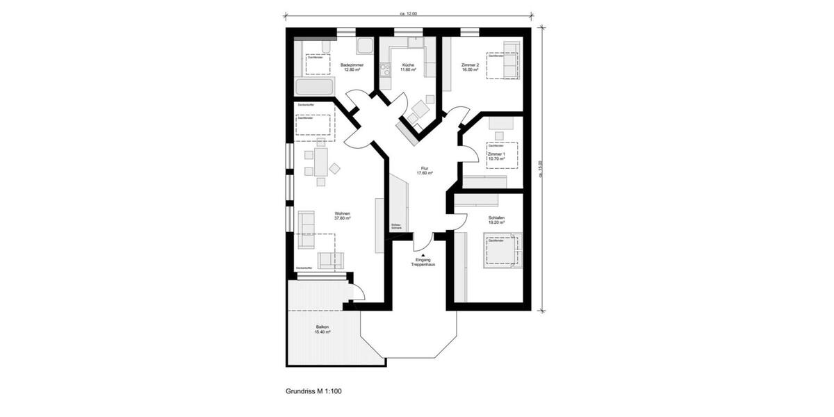 Dachgeschoßwohnung Eberbach - 4 Zimmer, 107 m&sup2;, 970&euro; | Angebot:25182490