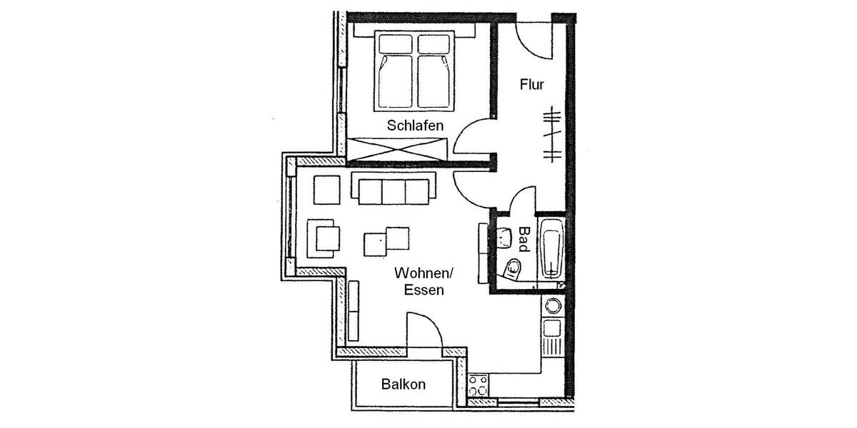 Erdgeschoßwohnung Weißenfels - 2 Zimmer, 50 m&sup2;, 350&euro; | Angebot:25364624
