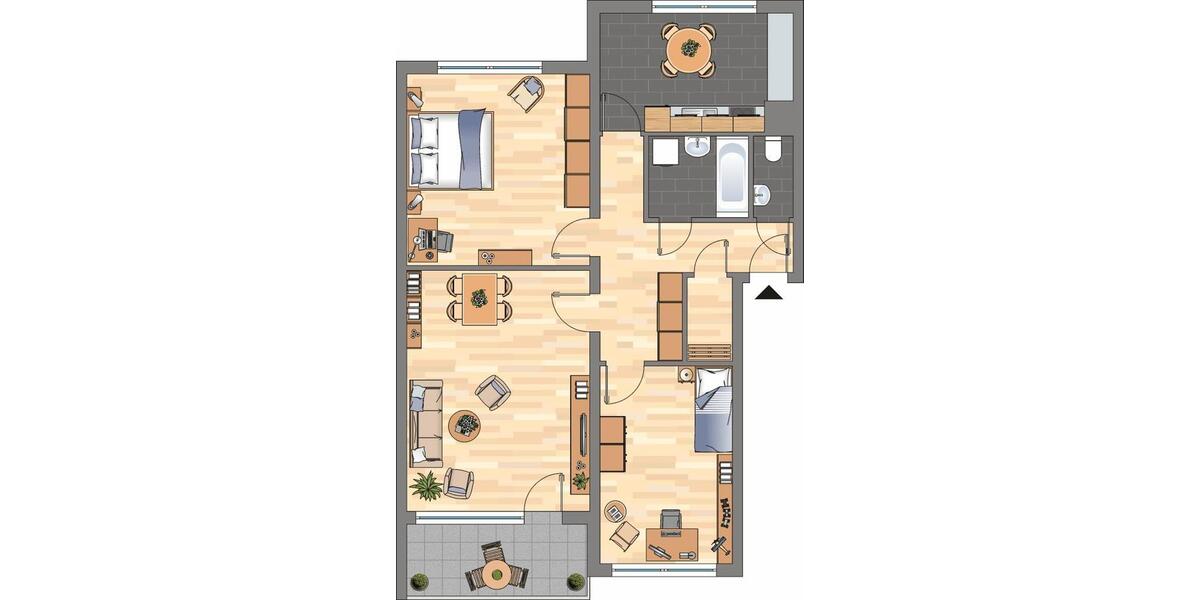 Etagenwohnung Hagen Hagen-Nord - 3.5 Zimmer, 76 m&sup2;, 529&euro; | Angebot:26639211