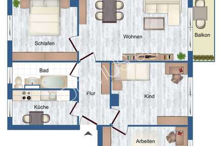 NEU -frisch renoviert. Gut geschnittene 4 Zimmer mit Balkon und Einbauküche! 4 zimmer