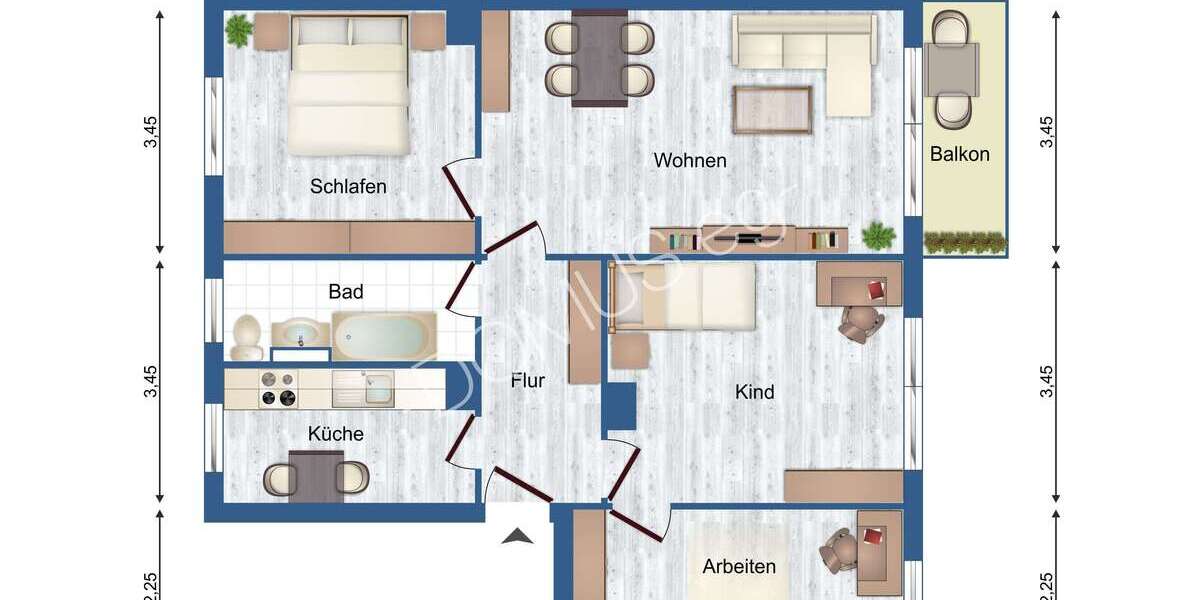 NEU -frisch renoviert. Gut geschnittene 4 Zimmer mit Balkon und Einbauküche! 4 zimmer