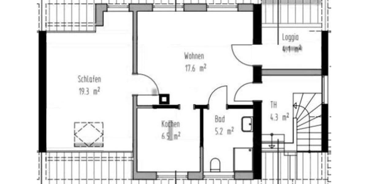 Dachgeschoßwohnung Sulzbach an der Murr - 2 Zimmer, 46 m&sup2;, 745&euro; | Angebot:24395838