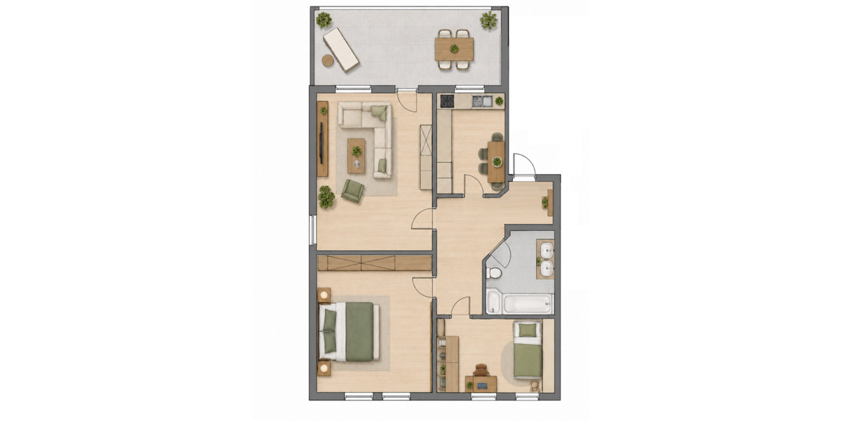 Etagenwohnung Saalburg-Ebersdorf Ebersdorf - 3 Zimmer, 94 m&sup2;, 615&euro; | Angebot:26625898