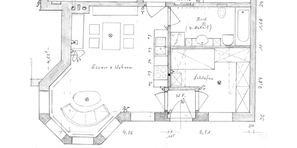 Etagenwohnung Werneck - 1.5 Zimmer, 40 m&sup2;, 450&euro; | Angebot:25250979