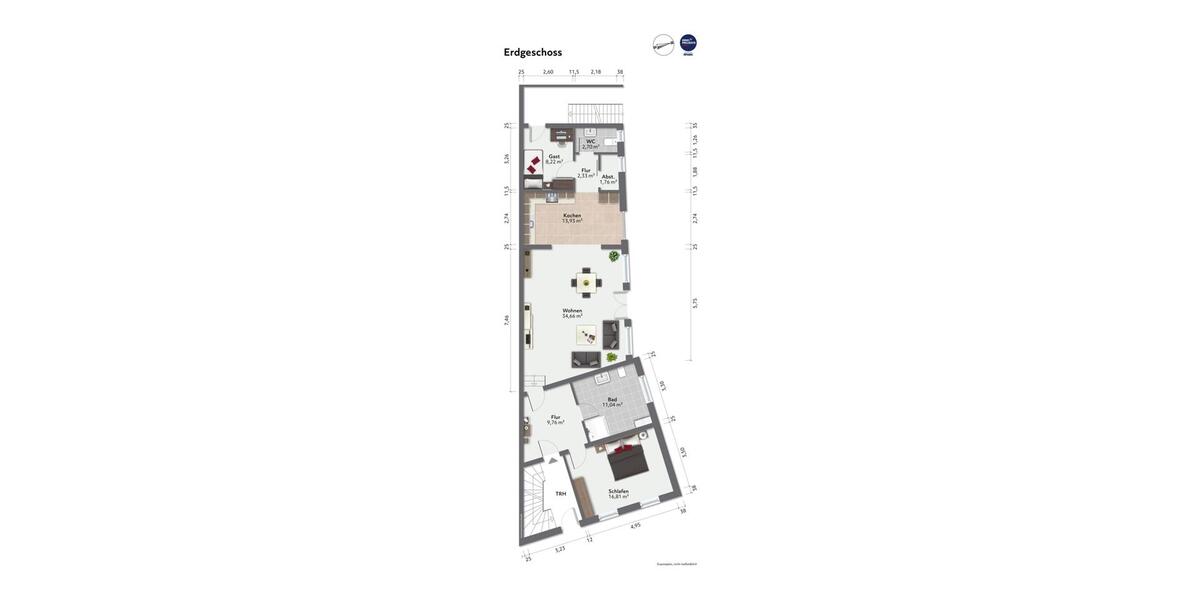 Erdgeschoßwohnung Erftstadt - 3 Zimmer, 100 m&sup2;, 980&euro; | Angebot:26565249