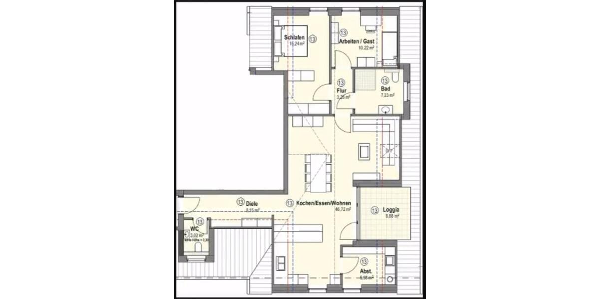 Dachgeschoßwohnung Ahaus - 3 Zimmer, 105 m&sup2;, 1.147&euro; | Angebot:26579683