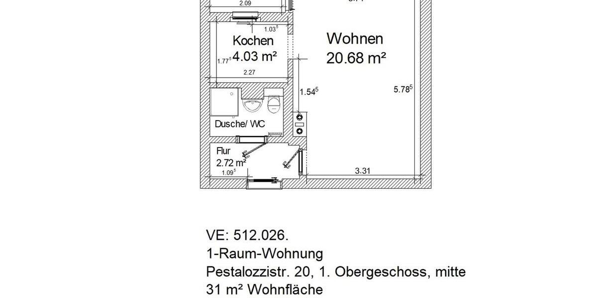 1-Raum-Wohnung mit Balkon 1 zimmer