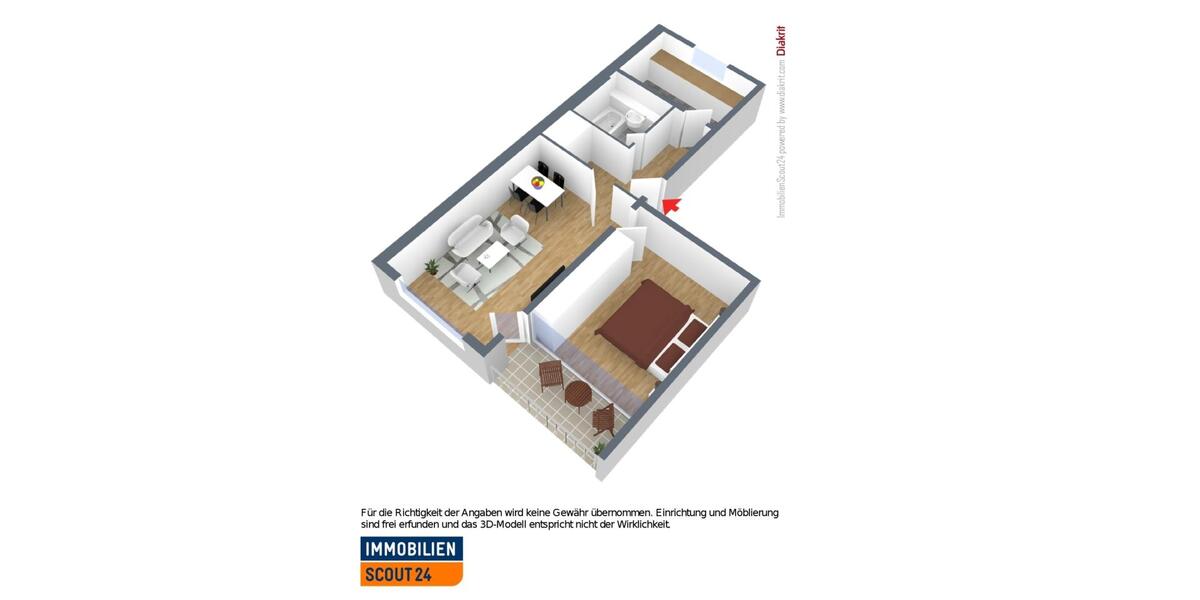 Erdgeschoßwohnung Monheim am Rhein - 2 Zimmer, 55 m&sup2;, 649&euro; | Angebot:24870834