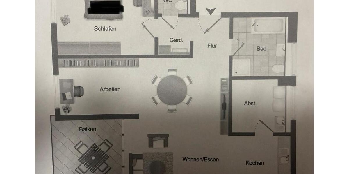 Renovierte 2,5-Zimmer-Wohnung mit großem Balkon und Stellplatz 2.5 zimmer