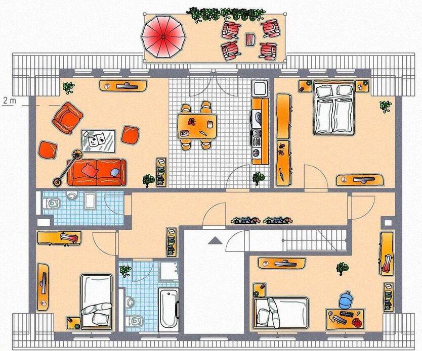 Wunderschöne AltbauWohnung mit 2 Bädern und Balkon