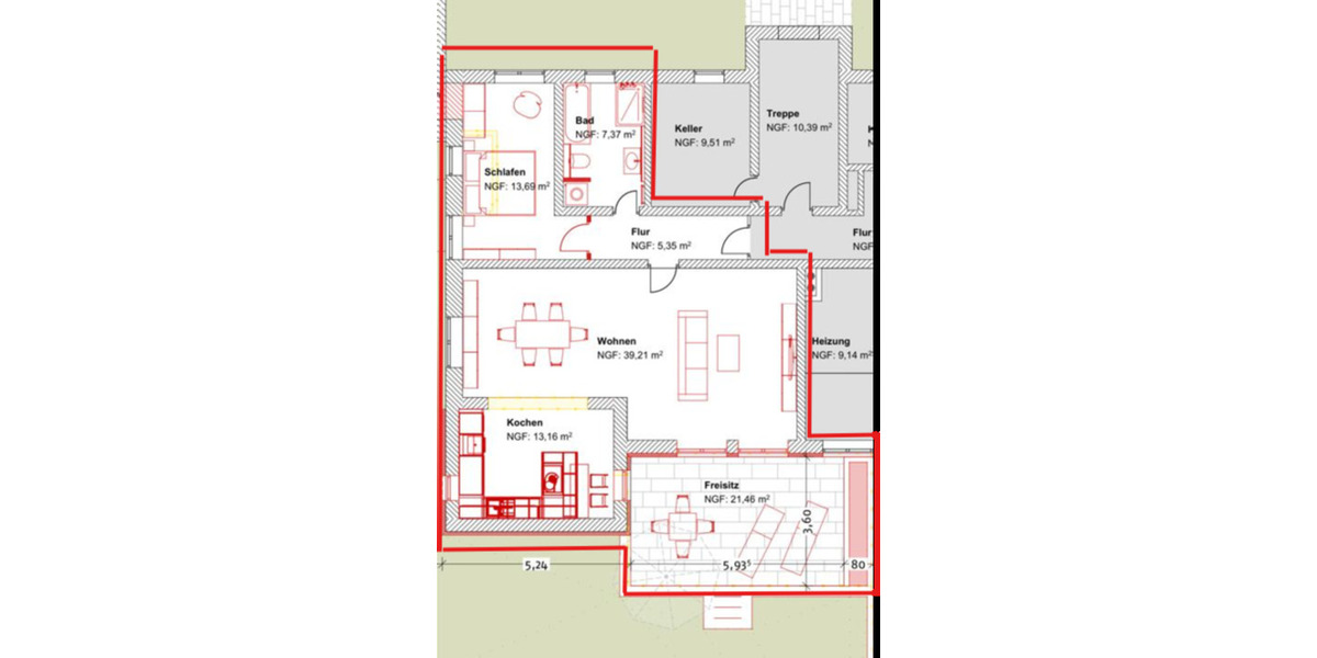 Etagenwohnung Waldershof - 2 Zimmer, 84 m&sup2;, 840&euro; | Angebot:24679928