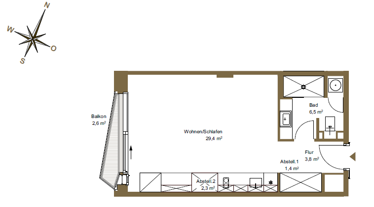 HafenCity: Attraktives Studioapartment zu vermieten! 1 zimmer