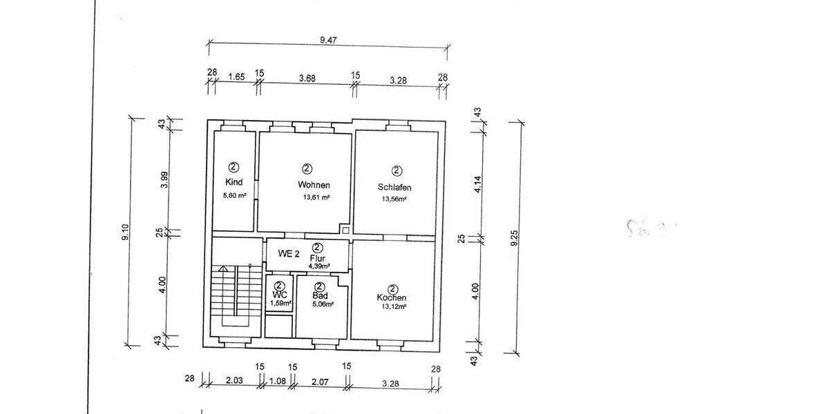 Etagenwohnung Altenburg - 2 Zimmer, 62 m&sup2;, 400&euro; | Angebot:26796310