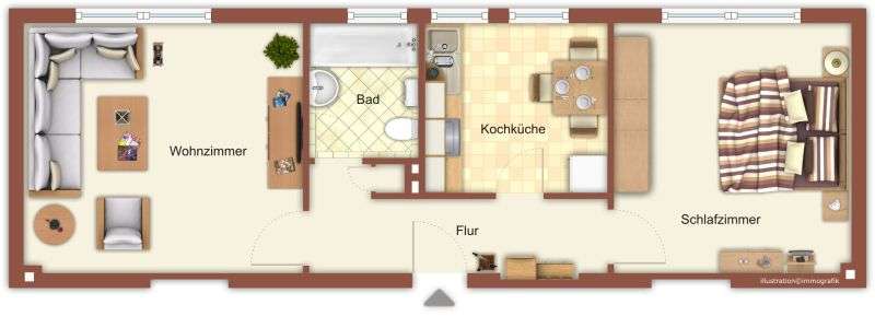 Etagenwohnung Mönchengladbach Hardt-Mitte - 2 Zimmer, 52 m&sup2;, 549&euro; | Angebot:27286471