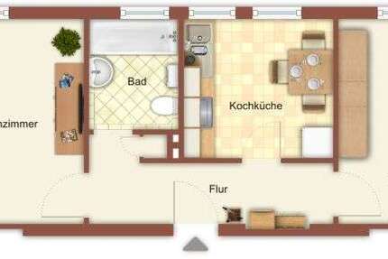 Wohnung Mönchengladbach Hardt-Mitte - 2 Zimmer, 52 m&sup2;, 549&euro; | Angebot:27286471