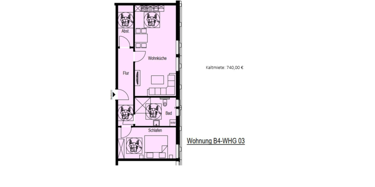 Etagenwohnung Aurich - 2 Zimmer, 53 m&sup2;, 675&euro; | Angebot:18821424