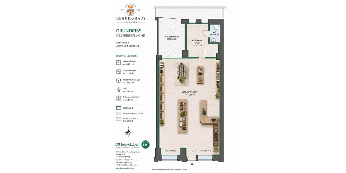 Gewerbeobjekt Bad Segeberg - 1.200&euro; | Angebot:26654712