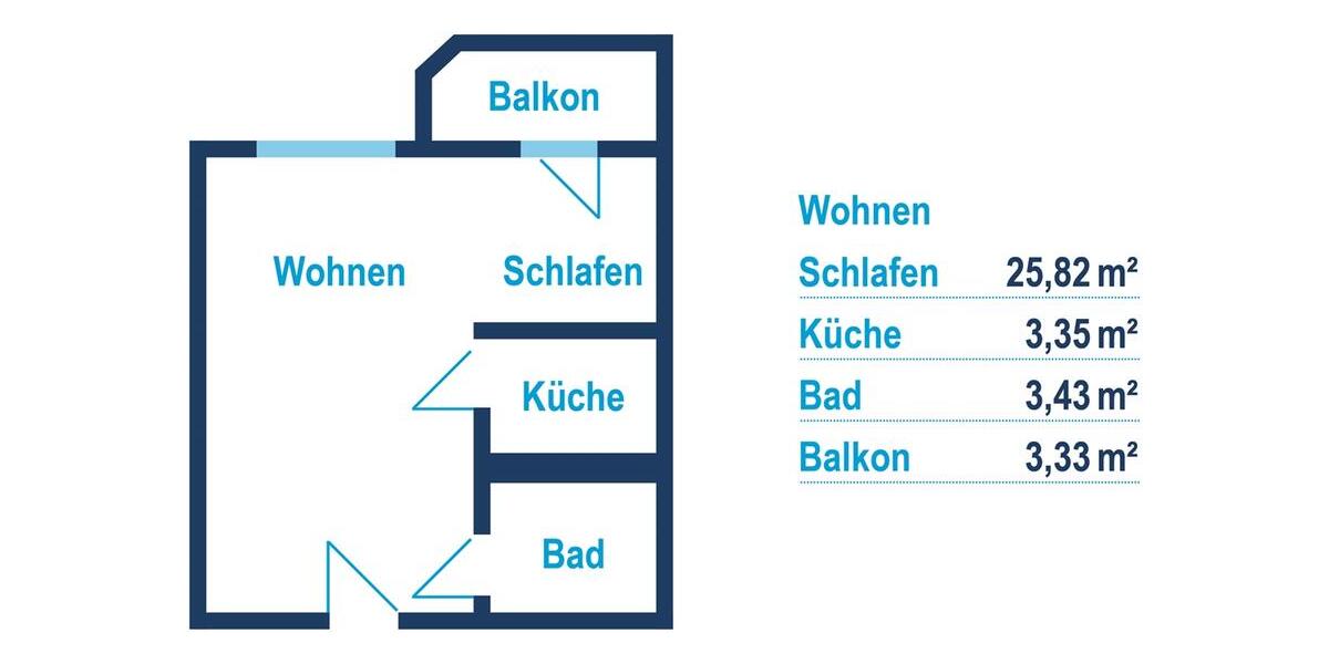 Etagenwohnung Reichenbach im Vogtland - 1 Zimmer, 34 m&sup2;, 320&euro; | Angebot:26008286