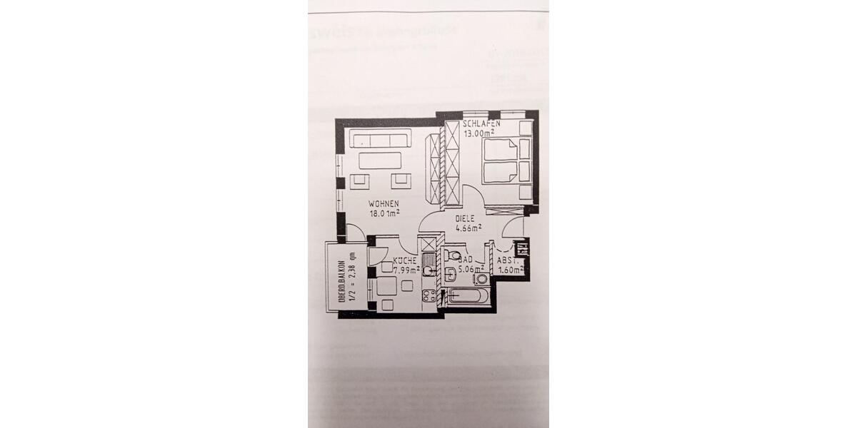 Etagenwohnung Mühldorf am Inn - 2 Zimmer, 52 m&sup2;, 675&euro; | Angebot:25104472