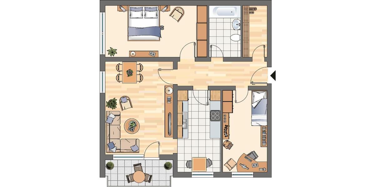 Etagenwohnung Dortmund Brackel - 3 Zimmer, 80 m&sup2;, 428&euro; | Angebot:26652163