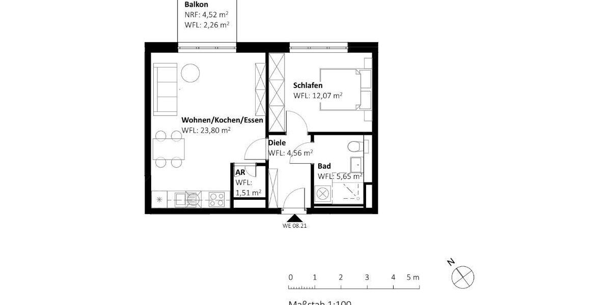Etagenwohnung Nauen - 2 Zimmer, 50 m&sup2;, 374&euro; | Angebot:26423890