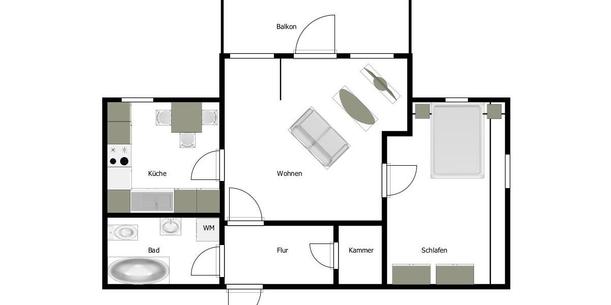 Dachgeschoßwohnung Naumburg (Saale) - 2 Zimmer, 56 m&sup2;, 495&euro; | Angebot:24213234