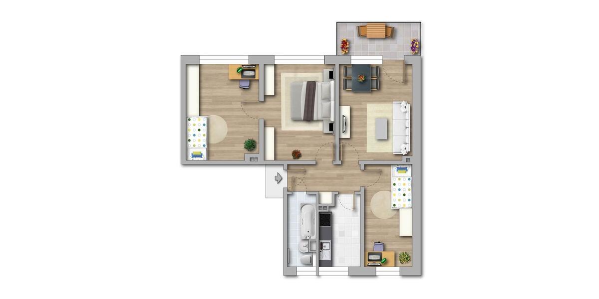 Etagenwohnung Bernburg (Saale) - 4 Zimmer, 73 m&sup2;, 426&euro; | Angebot:26678140