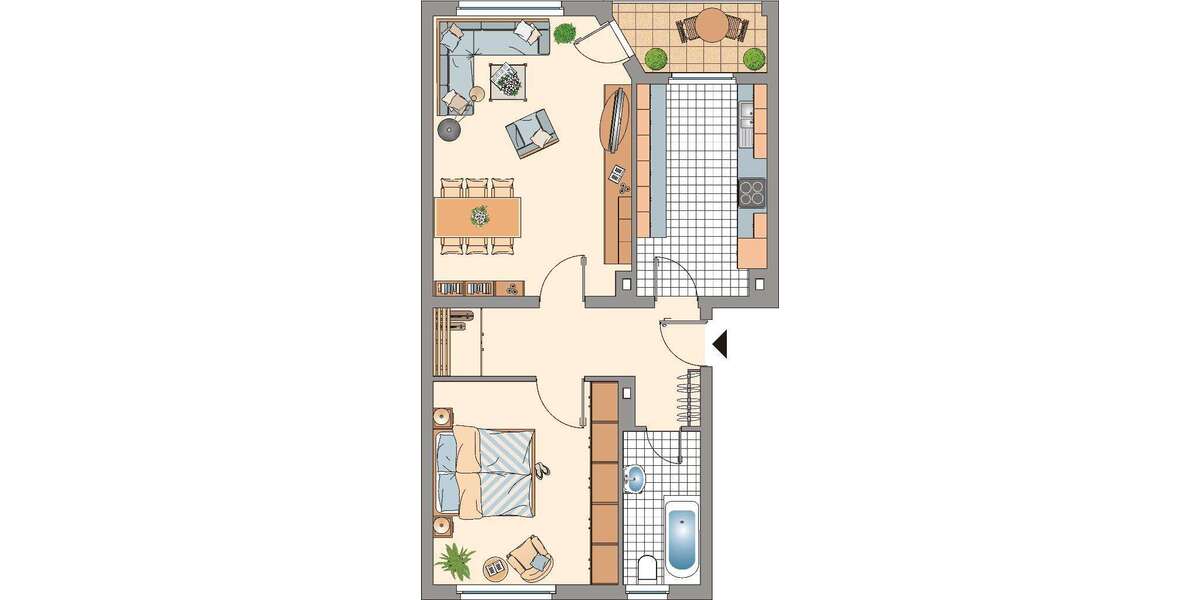 Etagenwohnung Mönchengladbach Nord - 2 Zimmer, 60 m&sup2;, 639&euro; | Angebot:24730259