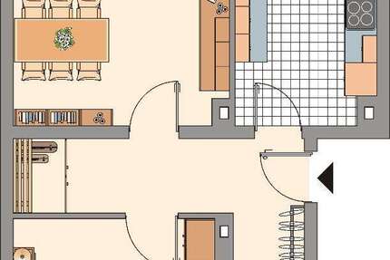 Wohnung Mönchengladbach Nord - 2 Zimmer, 60 m&sup2;, 639&euro; | Angebot:24730259