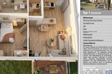 Wohnung Ludwigshafen am Rhein Parkinsel - 2 Zimmer, 46 m&sup2;, 1.043&euro; | Angebot:27162588