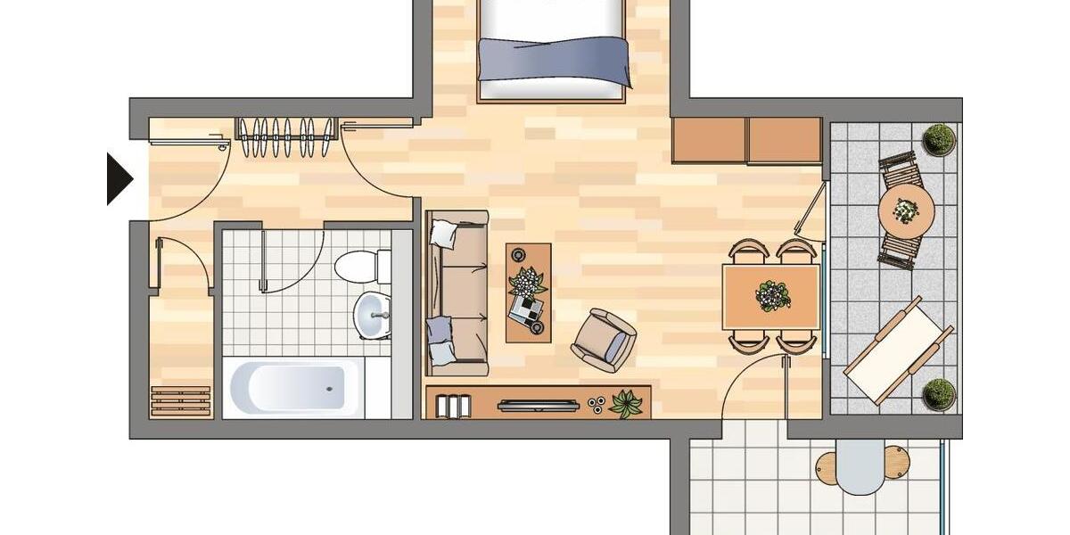 Etagenwohnung Dortmund Aplerbeck - 1 Zimmer, 44 m&sup2;, 469&euro; | Angebot:26586829