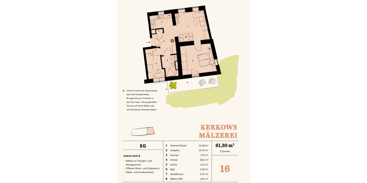 Etagenwohnung Nauen - 3 Zimmer, 61 m&sup2;, 850&euro; | Angebot:24833427