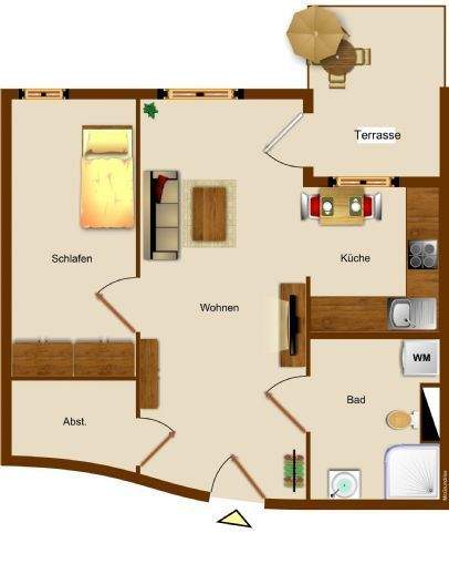 Terrassenwohnung Pürgen Lengenfeld - 2 Zimmer, 54 m&sup2;, 543&euro; | Angebot:25971052