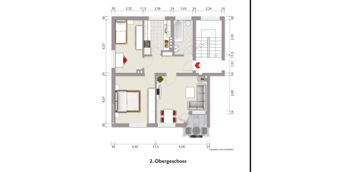 Schöne 3-Zimmer-Wohnung in der Lessingstraße – 59 m² 3 zimmer