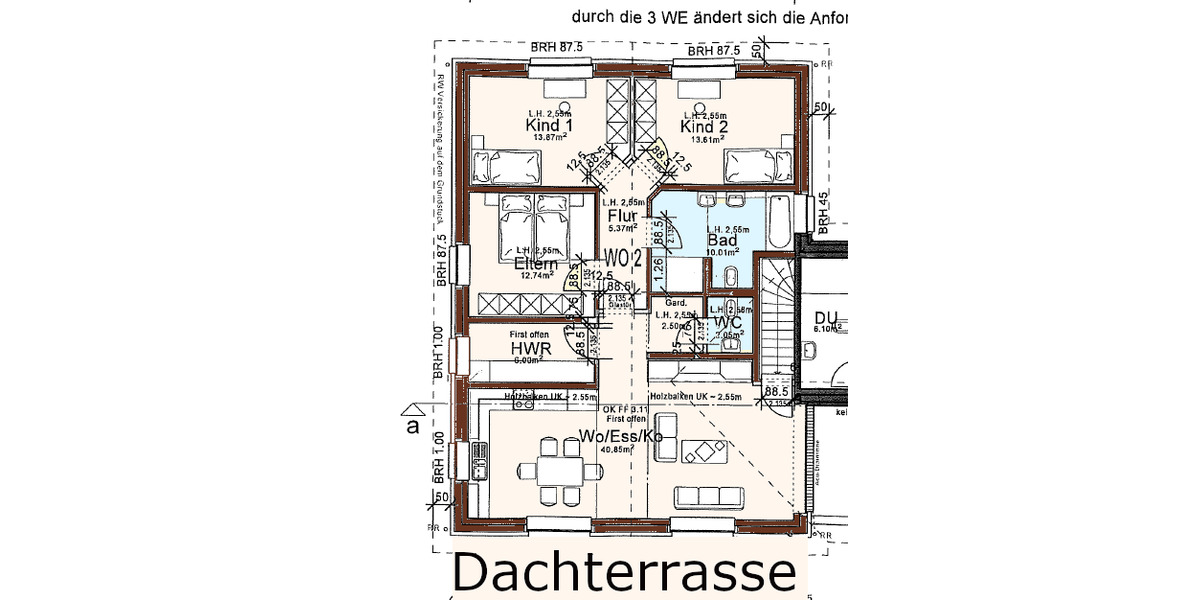Neubau-Wohntraum im Grünen! OG-Wohnung m. Einbauküche, Carport u. Dachterrasse! 4 zimmer
