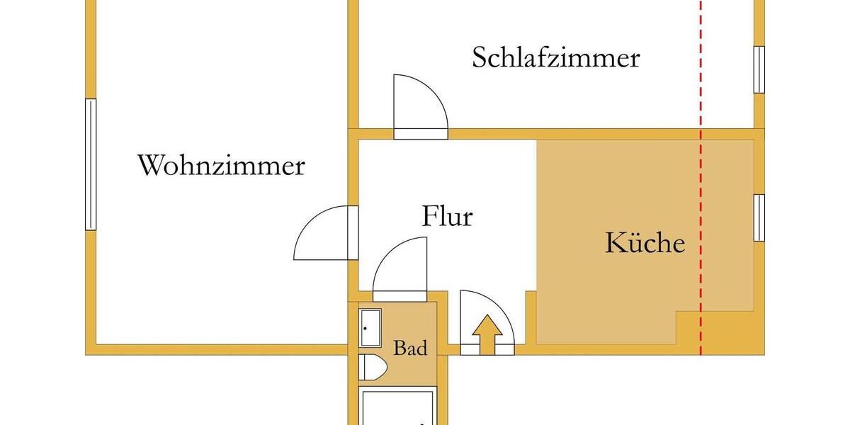 Dachgeschoßwohnung Köthen (Anhalt) - 2 Zimmer, 46 m&sup2;, 270&euro; | Angebot:26262188