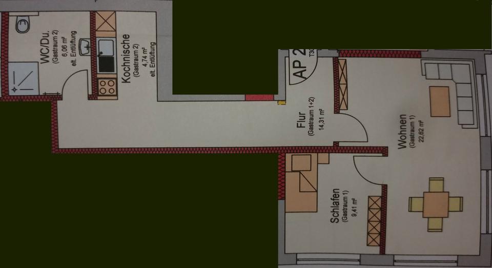 Erdgeschoßwohnung Surwold - 2 Zimmer, 54 m&sup2;, 450&euro; | Angebot:26588556