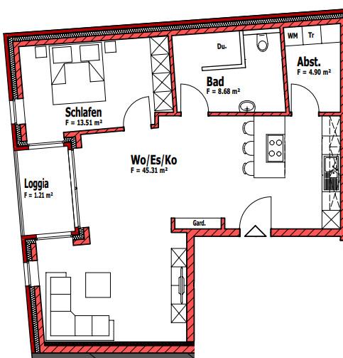 Etagenwohnung Haselünne - 2 Zimmer, 74 m&sup2;, 810&euro; | Angebot:26096878