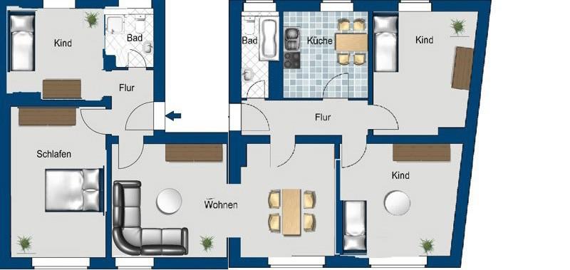 Etagenwohnung Magdeburg Diesdorf - 5 Zimmer, 111 m&sup2;, 780&euro; | Angebot:26286187