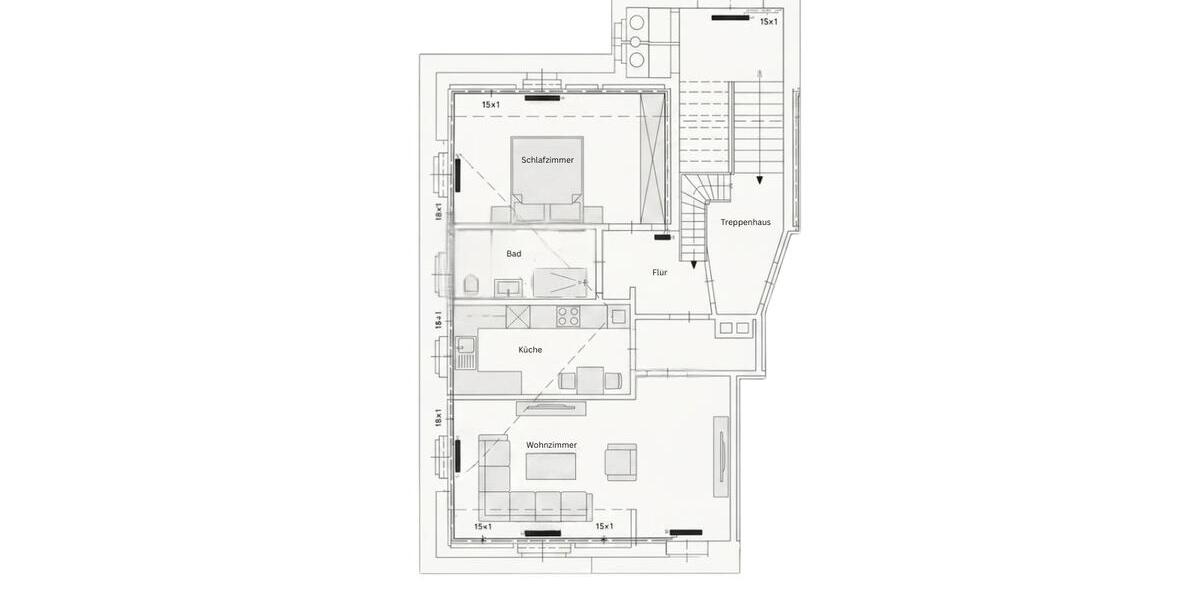 Dachgeschoßwohnung Chemnitz Altendorf - 2 Zimmer, 56 m&sup2;, 348&euro; | Angebot:26439619