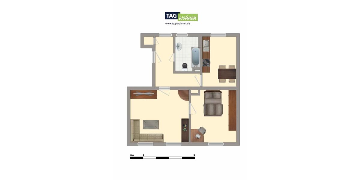 Etagenwohnung Merseburg - 2 Zimmer, 54 m&sup2;, 348&euro; | Angebot:26544752