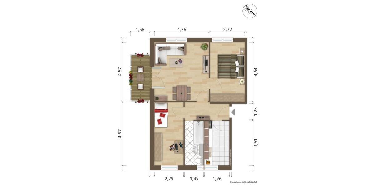 Etagenwohnung Hoyerswerda - 3 Zimmer, 63 m&sup2;, 345&euro; | Angebot:26627350