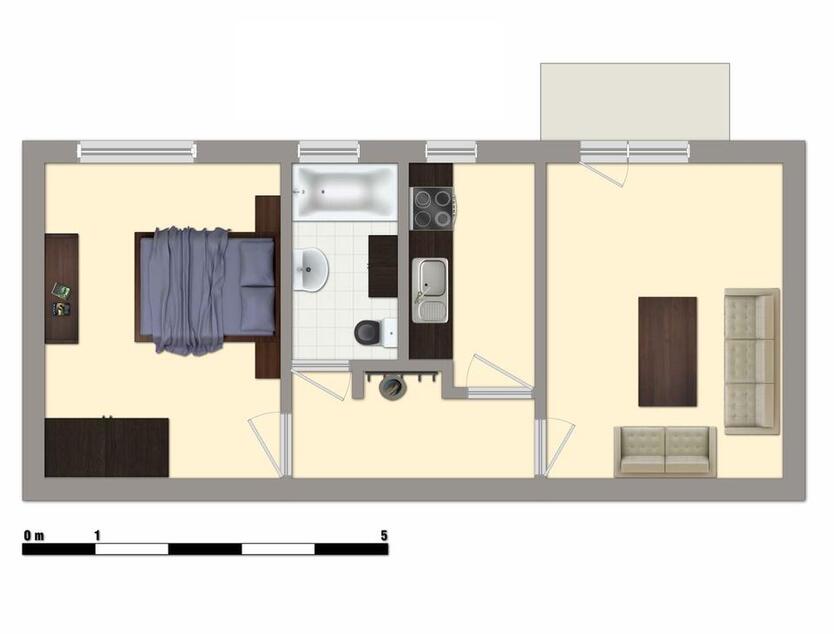 Die perfekte Studi-WG - möbliert - 1. OG mitte zimmer