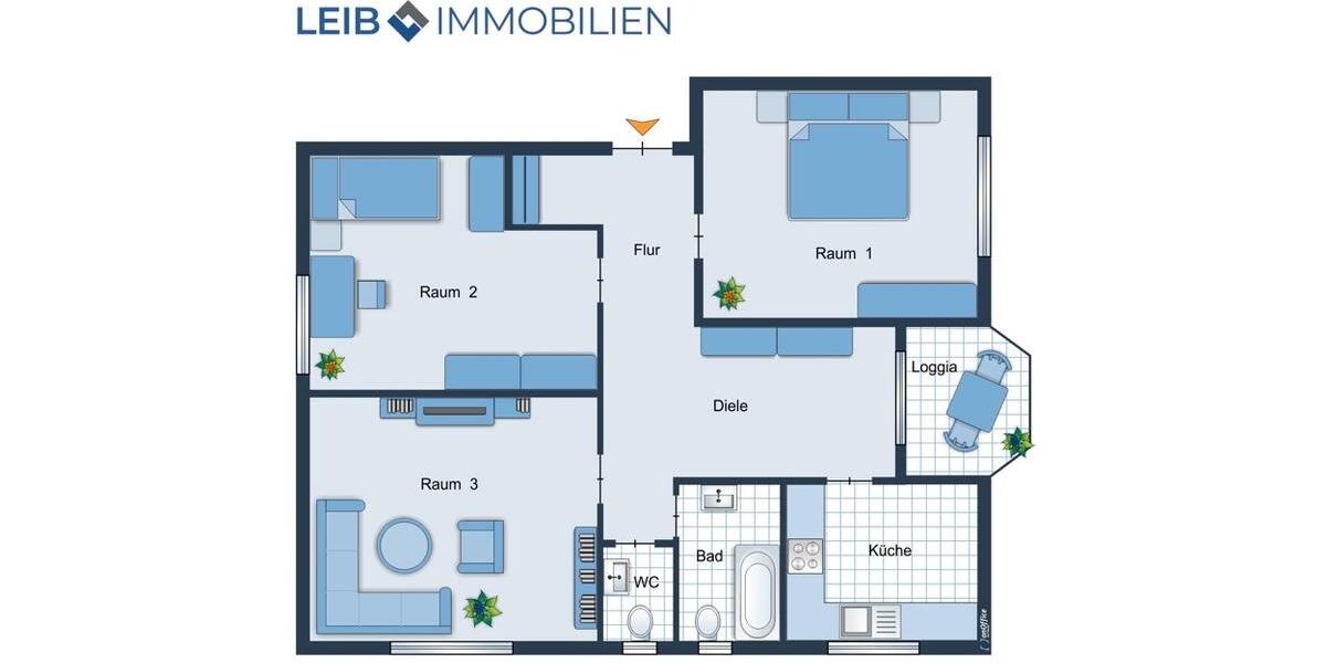 Erdgeschoßwohnung Coburg - 3.5 Zimmer, 87 m&sup2;, 760&euro; | Angebot:26094587