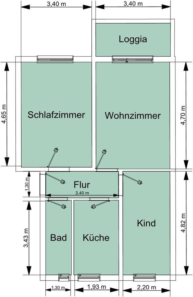 Helle und ruhige 3- Zimmer Wohnung mit Balkon