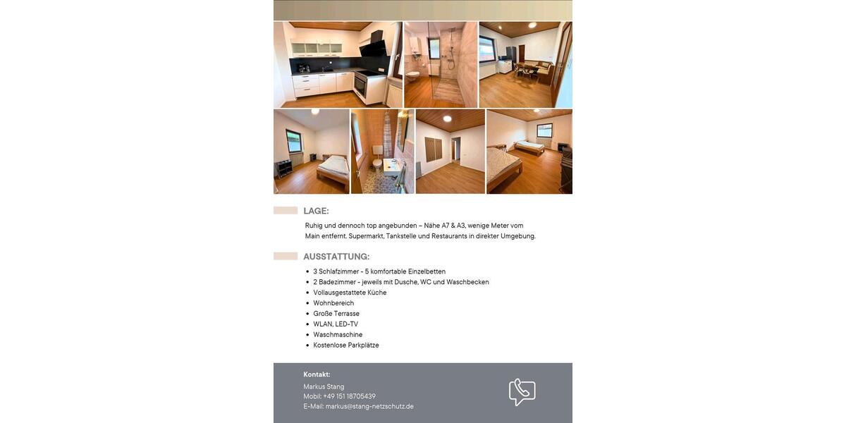 Monteurwohnung Wohnung Marktbreit zur Miete 4 zimmer