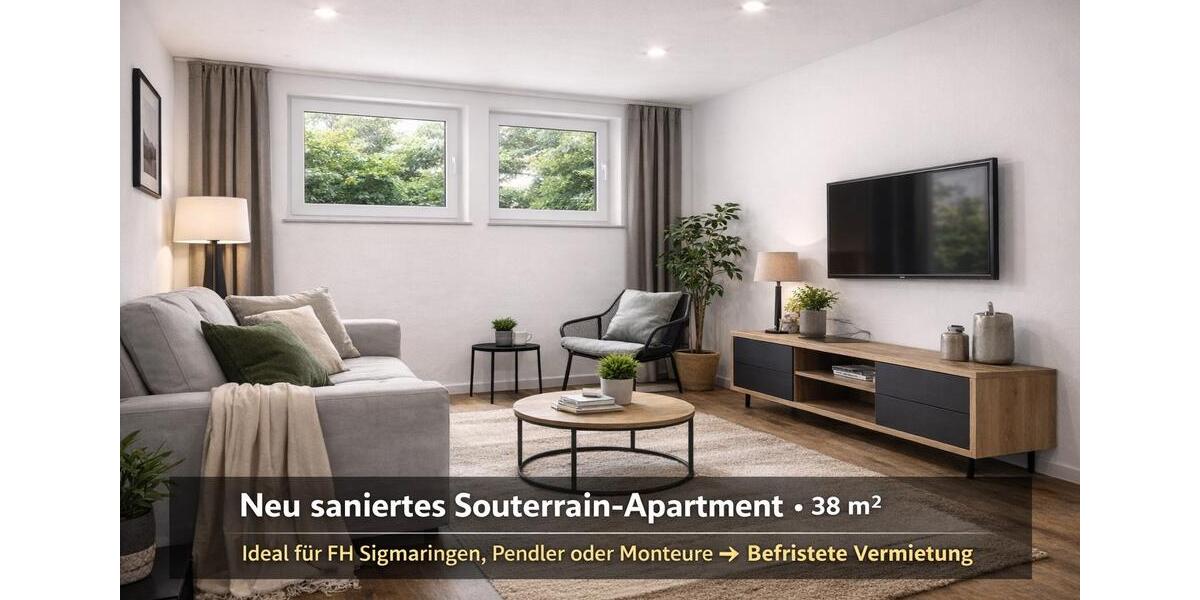 Wohnen auf Zeit Mengen - 1 Zimmer, 38 m&sup2;, 475&euro; | Angebot:26043464
