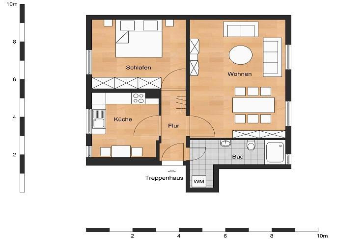 Erdgeschoßwohnung Oschersleben (Bode) - 2 Zimmer, 61 m&sup2;, 346&euro; | Angebot:26368404